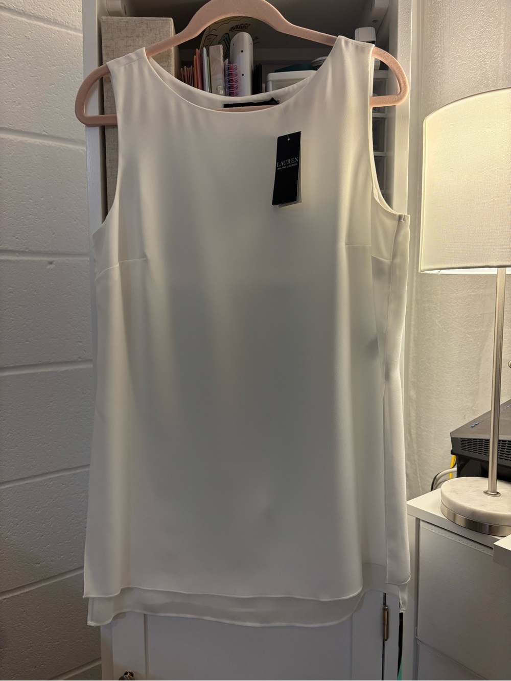 Lauren Ralph Lauren white Layered Sleeveless Shell Top size 4